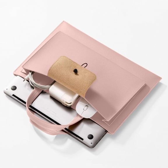 Elainilye A4 File Folder Waterproof Leather Document Case with Removable Hand Strap for 13-14 Inch Laptop Bag Document Storage Holder Pouch Organizer