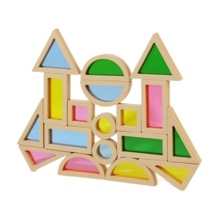 Elainilye Acrylic Building Blocks Translucent Rainbow Colors Montessori Sensory Toy Early Learning & Creative Construction for Toddlers Kids 3+ Years