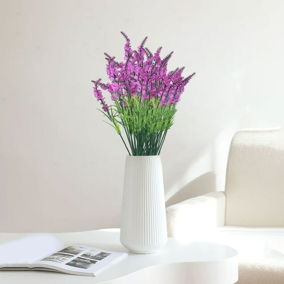 Elainilye Artificial Lavender, 9-Pack Silk Flower Stems for Vase Arrangements, Realistic Fake Wedding Bouquet Living Room Decor, Indoor Outdoor Decorative Plants, Hot Pink