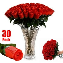 Elainilye Artificial Roses 30 PCS Realistic Fake Red Roses Flowers for Home Wedding Decoration Party Centerpiece Bouquet Arrangement Table Decor