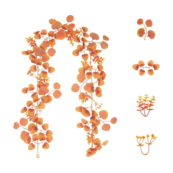 Elainilye Autumn Money Leaf Rattan Table Centerpiece, Harvest Festival Simulation Maple Decor, Creative Fall Foliage Arrangement for Dining Tables, Mantels, Seasonal Displays