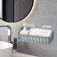 thumbnail image 1 of Elainilye Bathroom Shelf Organizer, Wall Mounted Plastic Shower Shelf, No Drill Bath Storage Rack, Space Saving Shelving Unit for Toiletries, Shower Accessories, 1 of 6