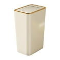 thumbnail image 1 of Elainilye Bathroom Trash Can with Lid, 2.2 Gallon Slim Narrow Trash Can, Office Waste Basket, Space-for Bathroom, Bedroom, Small Plastic Trash Can, Beige, 1 of 7