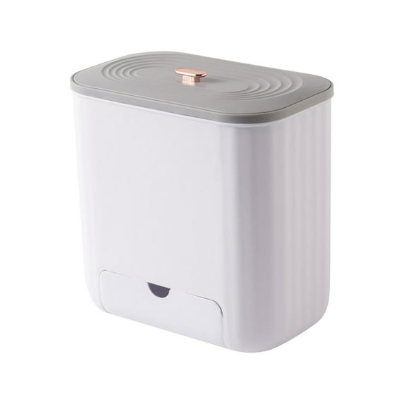 Elainilye Bathroom Trash Can with Lid, 2 Gallon Trash Can Kitchen Wastebasket Garbage Can, Smart Trash Can, Slim Waste Bins for Bathroom, Living Room, Office, White