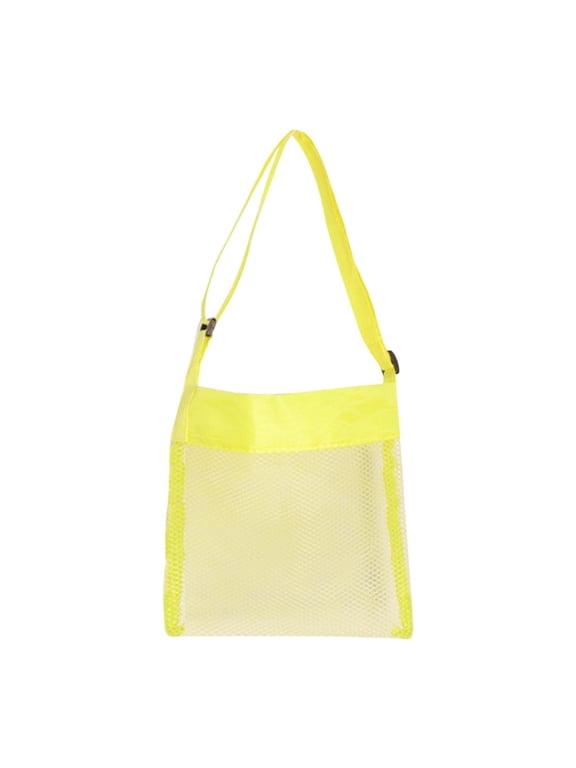 Beach Bag For Kids, Beach Mesh Bags, Girls Beach Bag, With Adjustable Carrying Straps, Summer Fun Outside,BYellow