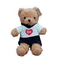 Elainilye Bear with Heart, Cuddly Rag Doll Toy for Valentine's Day Gift, Soft Plush Bear for Kids, Cuddle Companion for Children and Adults, Romantic Present
