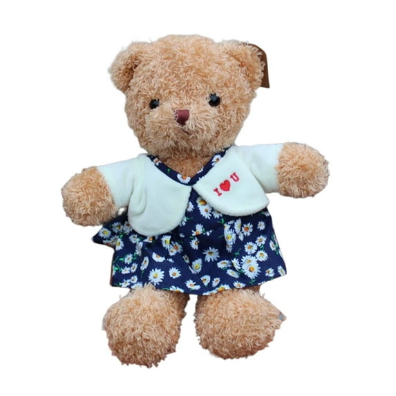 Elainilye Bear with Heart, Cuddly Rag Doll Toy for Valentine's Day Gift, Soft Plush Bear for Kids, Cuddle Companion for Children and Adults, Romantic Present