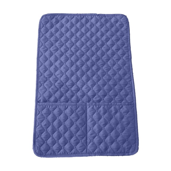 Elainilye Blue Checkered Armrest Cushion, Sofa Headrest Pillow with Storage Pockets 24x16 Inches, Recliner Arm Pad Waterproof Scratch Resistant for Living Room