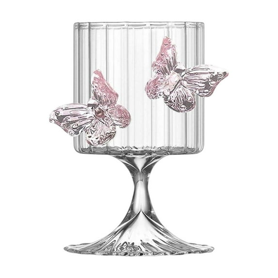 Elainilye Butterfly Stemmed Glasses Elegant Design For February 14 Valentine's Day Wine Juice Cocktails Party Dinner And Home Bar Use