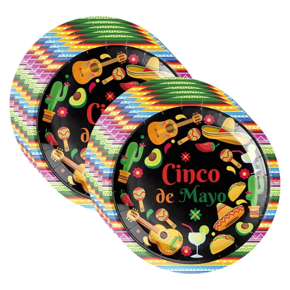 Elainilye Carnival Party Supplies, 10 Count Disposable 9 Inch Paper Plates Set, Colorful Themed Dinnerware for Holiday