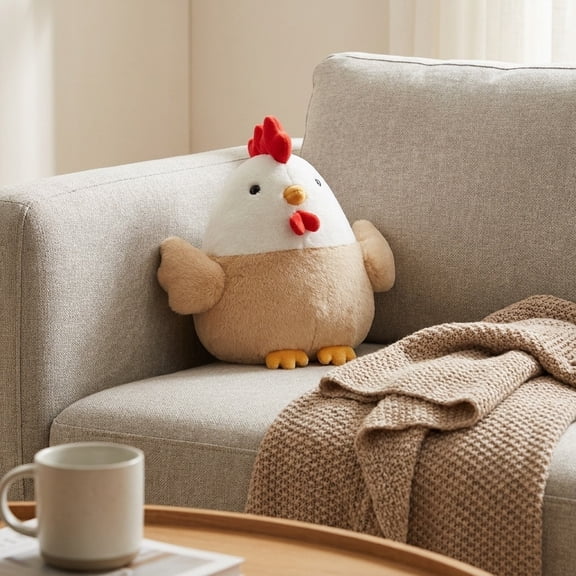 Elainilye Chicken Throw Pillow, Decorative Cushion for Sofa Bedroom Office, Soft Polyester Hugging Back Support for Holiday Birthday Gift