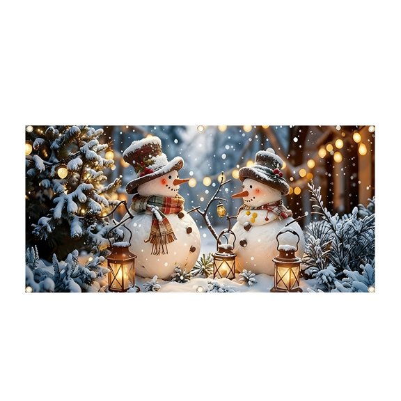 Elainilye Christmas Background Cloth Festive Garage Banner for Photography Props Hanging Decoration Holiday Party Decor