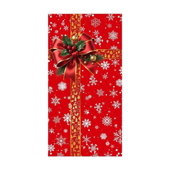 Elainilye Christmas Door Cover Gingerbread House Design 35x71in Door Curtain for Wall Decoration Festival Party Home Decor Indoor