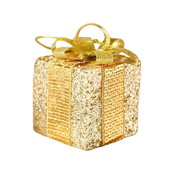 Elainilye Christmas Gift Box Decorations 2.36 Inch Small Ornaments for Tree Hanging and Holiday Present Packaging