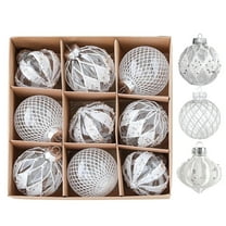 Elainilye Christmas Ornament Balls with Lanyards Sparkling Light Not Easily Deformed for Tree Hanging Decor