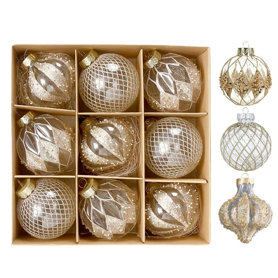 Elainilye Christmas Ornament Balls with Lanyards Sparkling Light Not Easily Deformed for Tree Hanging Decor