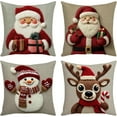 thumbnail image 1 of Elainilye Christmas Pillow Covers Set of 4, 18x18 Inch Festive Holiday Decor for Sofa Cushion, Living Room Bedroom Decoration, Soft Fabric and Easy Care, 1 of 6