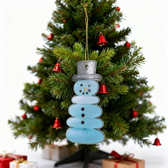 Elainilye Christmas Sea Glass Ornaments, Xmas Pendants Decor with Rope, Handmade Coastal Christmas Hanging Decorations Home Decor Gift Party Favors for Beach Lover