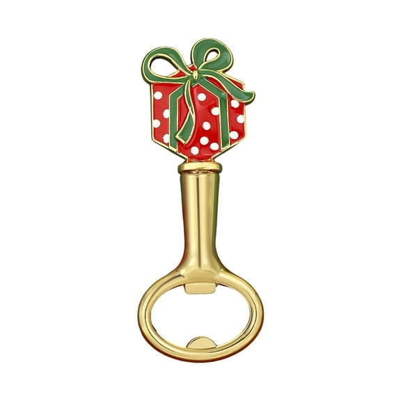 Elainilye Christmas Themed Gold Bottle Opener for Beer Creative Holiday Gift Parties and Celebrations