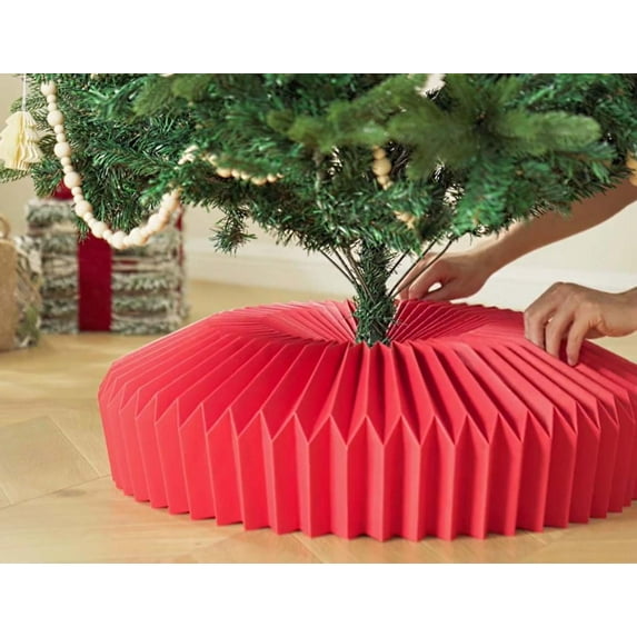 Elainilye Christmas Tree Collar, 26 Inch Tree Base Stand Cover for 6ft to 9ft Artificial Trees, Elegant Holiday Decoration Skirt
