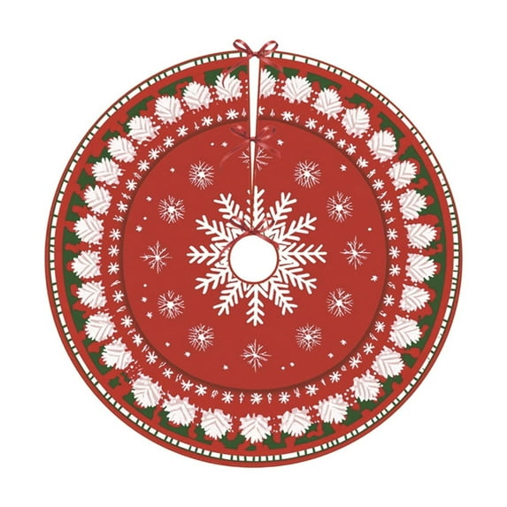 Elainilye Christmas Tree Skirt Washable Short Pile High-Definition Printed for Holiday Decor Tree Rug