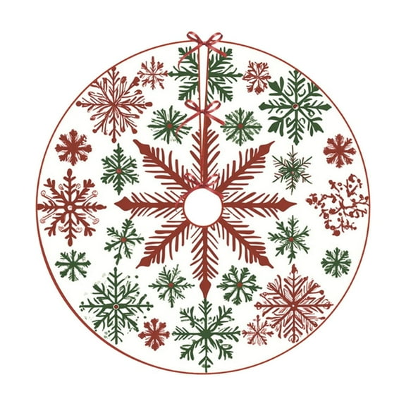 Elainilye Christmas Tree Skirt Washable Short Pile High-Definition Printed for Holiday Decor Tree Rug