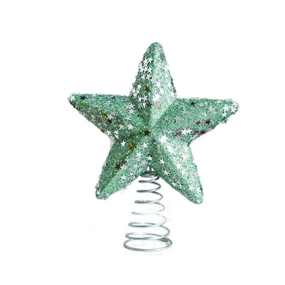 Elainilye Christmas Tree Topper Star 5-Point Tree Top Decoration with Glitter Finish for Holiday Christmas Tree Decorations Party Gift Idea for Families