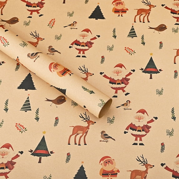 Elainilye Christmas Wrapping Paper Double-sided Color Printed Bouquet Design Large 29x20 Inches for Holiday Gift Packaging Christmas Party Home Decor and Family Use