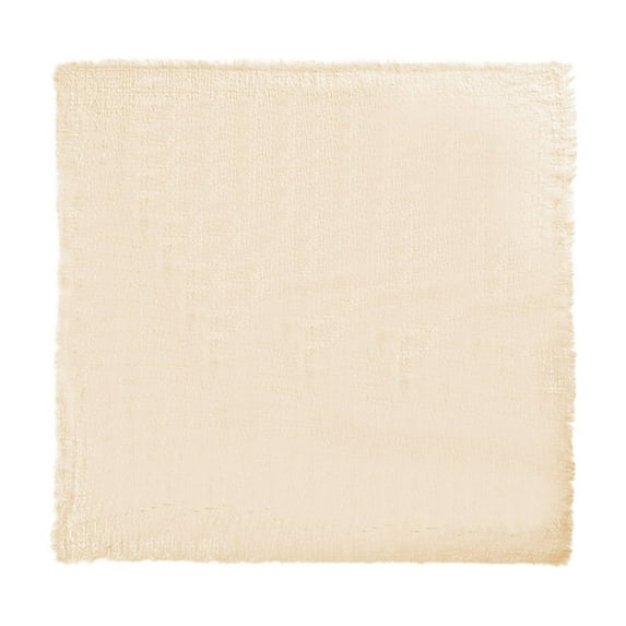 Elainilye Cloth Napkin, Cotton Linen Napkin, Tassel Cloth Napkin Pleated Square Mouth Cloth, Vintage Rustic Napkin Cloth for Everyday Use, Beige