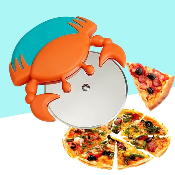 Elainilye Crab Pizza Cutter, Stainless Steel Rolling Wheel Cutter for Pizza Cake Pancakes, Non-Slip Handle Dishwasher Safe Kitchen Tool for Home Use and Parties