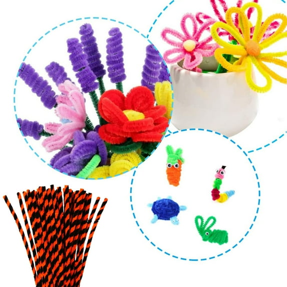 Elainilye Craft Pipe Cleaners, Super Strong Dense Double-Sided Color Chenille Stems for DIY Flower Bouquet Making, Christmas Crafts, Kids Adults Art Supplies