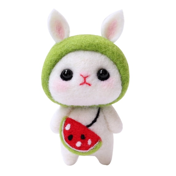 Elainilye Cute Rabbit Pattern Handmade Diy Poke Wool Felts Material Production Package Christmas Gift Toys for Girls 3-6 Years