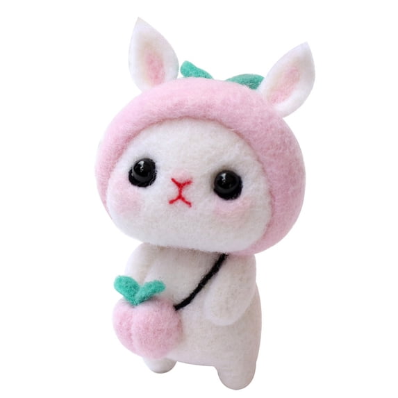 Elainilye Cute Rabbit Pattern Handmade Diy Poke Wool Felts Material Production Package Christmas Gift Toys for Girls 3-6 Years