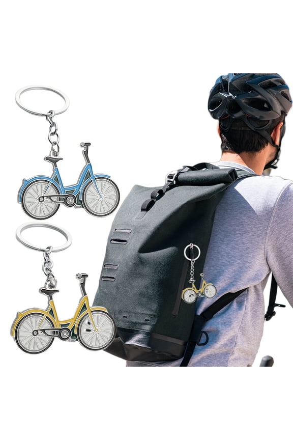 Cute Road Bike Keyring Bicycle, Key Chain Rings Car Charms for Boys, Girls, Cycling Enthusiasts,3.6In,Blue