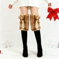 thumbnail image 1 of Elainilye Deer Print Leg Warmers for Women, Soft Furry Thickened for Winter Warmth, Holiday Party Photo Props, Cozy Fashion Accessory, 1 of 8