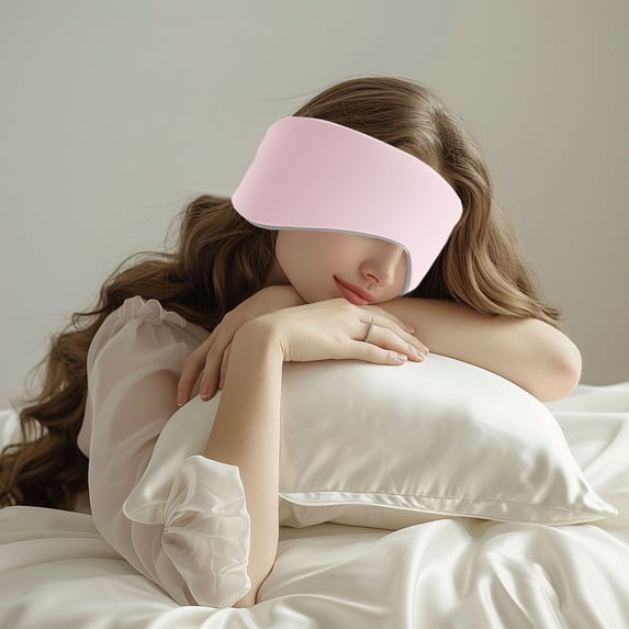 Elainilye Double-Sided Ice Silk Sleeping Eye Mask, Cooling Breathable Light Blocking Blindfold, Reusable Hot Cold Therapy Compress for Migraine Relief Travel Home Office Rest