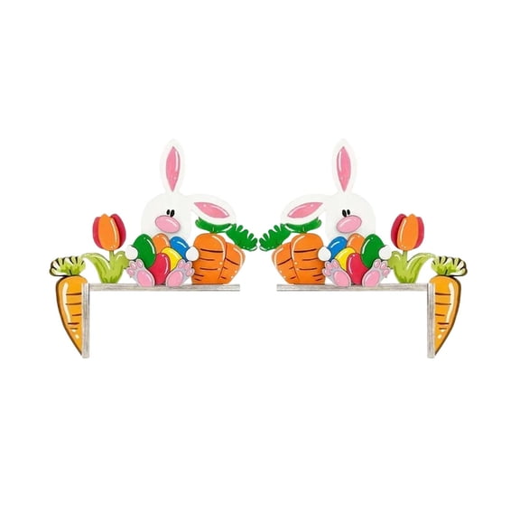 Elainilye Easter Door Corner Decoration Carnival Rabbit Pair for Spring Festival Entrance Decor Festive Ambiance Home Decor Set
