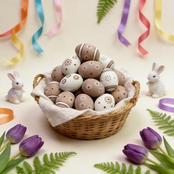 Elainilye Easter Egg Ornaments 12 Pack 6cm Colorful Hanging Pendants for Spring Decoration Party Festive Home Decor Tree Window Decor
