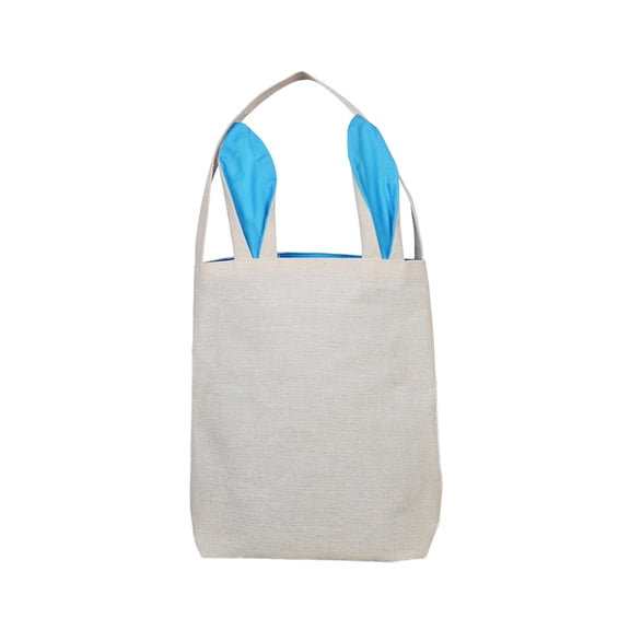 Elainilye Easter Gift Bag Rabbit Ear Design Tote for Party Favors Storage Home Decor Eco-Friendly Cotton Linen Bag Reusable Portable Carryall
