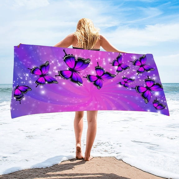 Elainilye Extra-Long Striped Quick-Absorb Beach Towel, Lightweight Compact Pool Towel, Non-Pilling Fabric for Swimming, Gym Sessions, Beach Trips, and Outdoor Yoga