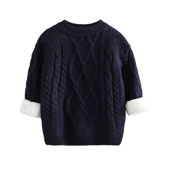 Elainilye Fashion Baby Sweater Winter Fleece Thickened Sweater Spring Jumper Knit Base Baby Infant Clothes Sizes 6-36M,Blue