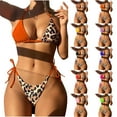 thumbnail image 1 of Elainilye Fashion Bathing Suit for Women Bicolor Casual Waist Slim Binding Hollow Out Bikinis Sets,Purple, 1 of 9