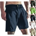 thumbnail image 1 of Elainilye Fashion Beach Shorts for Men Summer Athletic Shorts with Pocket Cotton Hemp Beach Breathable Sports Shorts Pants,Gray, 1 of 7