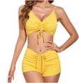 thumbnail image 1 of Elainilye Fashion Bikini Sets for Women Bikini with Chest Pad Without Steel Support Sexy Strap Split Swimsuit Beach Two Piece Set,Yellow, 1 of 8
