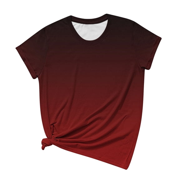 Elainilye Fashion Blouse for Women Short Sleeve Graphic Prints Casual Tops Pullover Top Blouse T-Shirt,Red