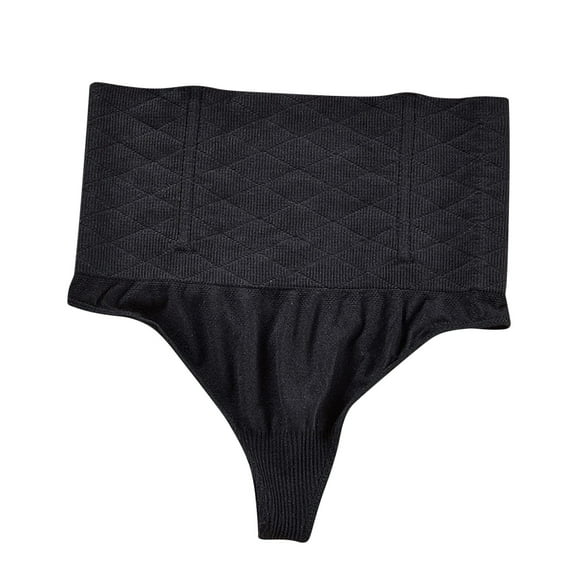 Elainilye Fashion Body Shaper Tummy Control Panty Sexy High-waisted Belly Lifting Buttocks Girdle Plus Size Thong Panties,Black