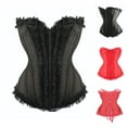 thumbnail image 1 of Elainilye Fashion Bodyshapers Tummy Control Women Court Gothic Corset Lace Breasted Outer Wear Sexy Bodysuit,Red, 1 of 7