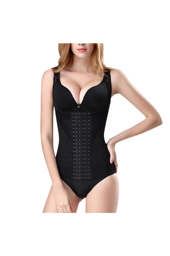 Fashion Bodysuit Shapewear Tummy Control, Wrap Waist Belt Slimming Body Shaper Waist Trainer Shapewear Belt,Black
