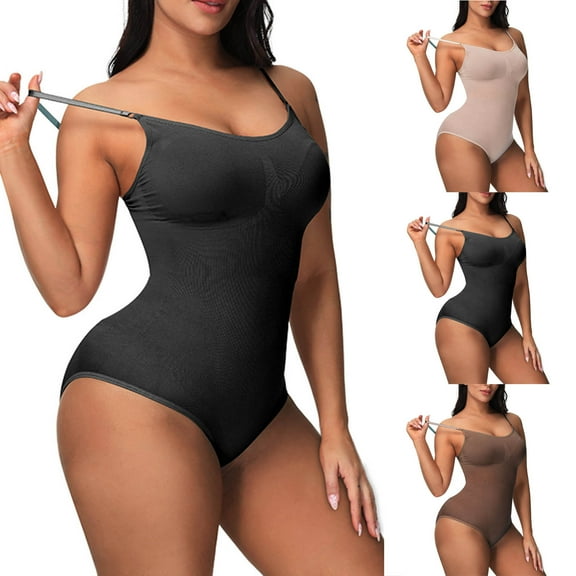 Elainilye Fashion Bodysuits for Women Ladies Seamless One-Piece Body Shaper Butt Lifting Shapewear Stretch Slimming Body Corset,Brown
