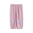 thumbnail image 1 of Elainilye Fashion Boys Pants Summer Casual Cotton Linen Full Length Pants Dinosaur Print Long Pants 2-6 Years,Pink, 1 of 5